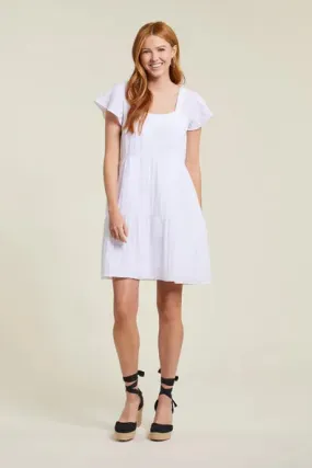 TR1408o Lined Ruffle Sleeves Dress