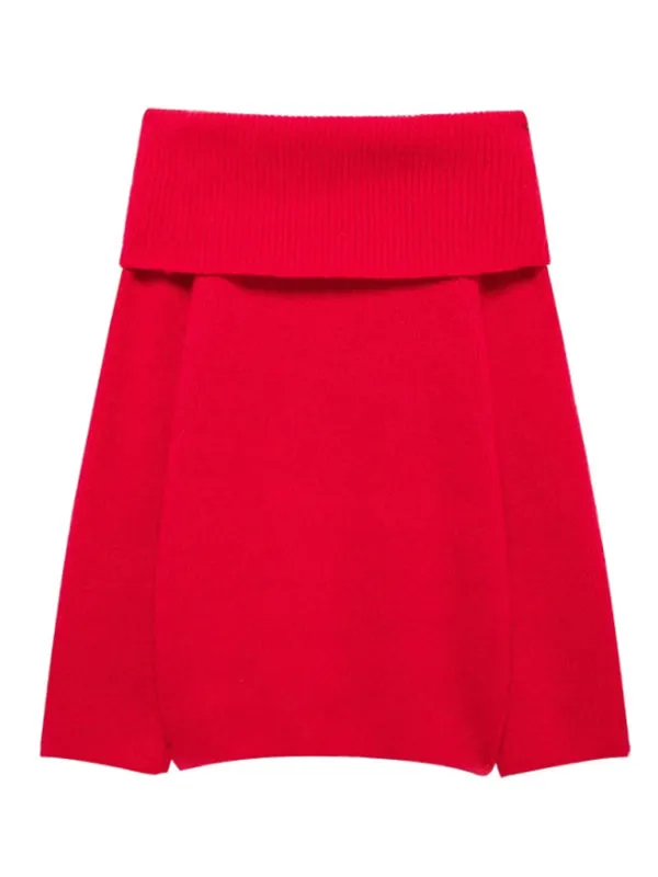Trendy Off-Shoulder Knit Sweater for Cool, Casual Days