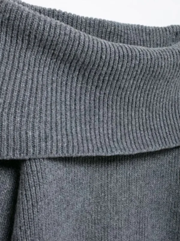 Trendy Off-Shoulder Knit Sweater for Cool, Casual Days
