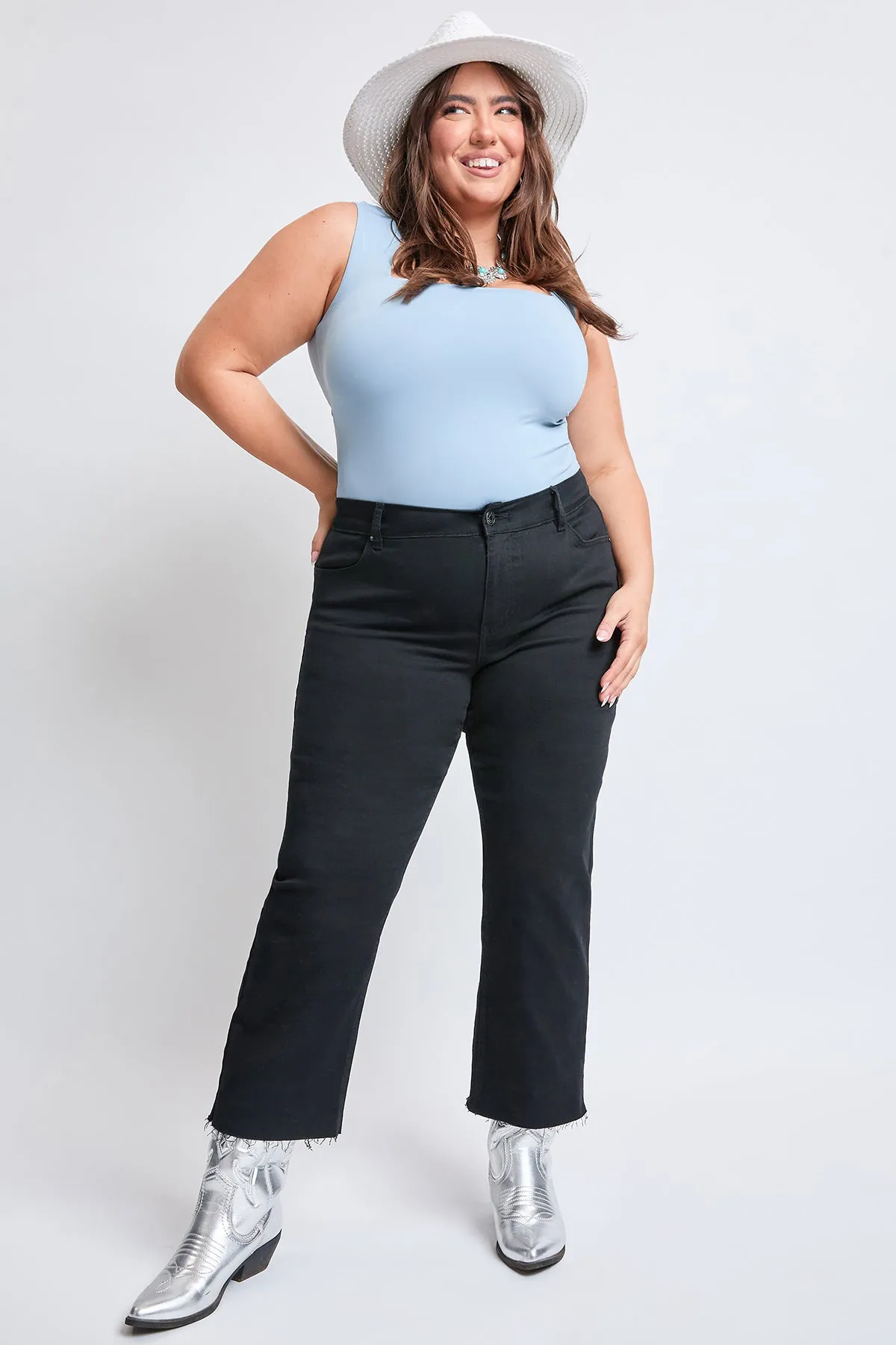 Women's Plus Hyperstretch Cropped Wide Leg Pants