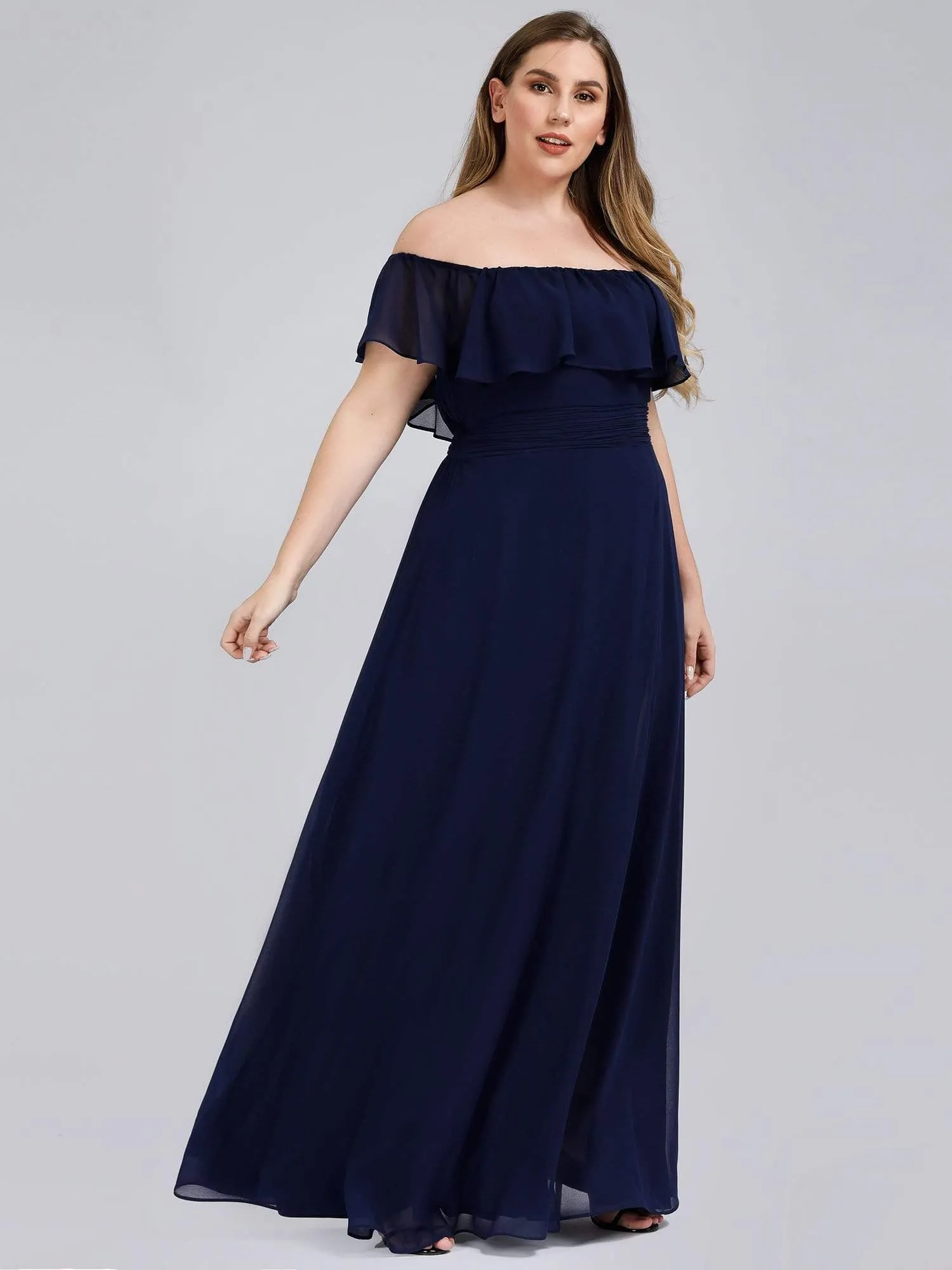 Women's Plus Size Ruffle Thigh Split Wholesale Bridesmaid Dresses