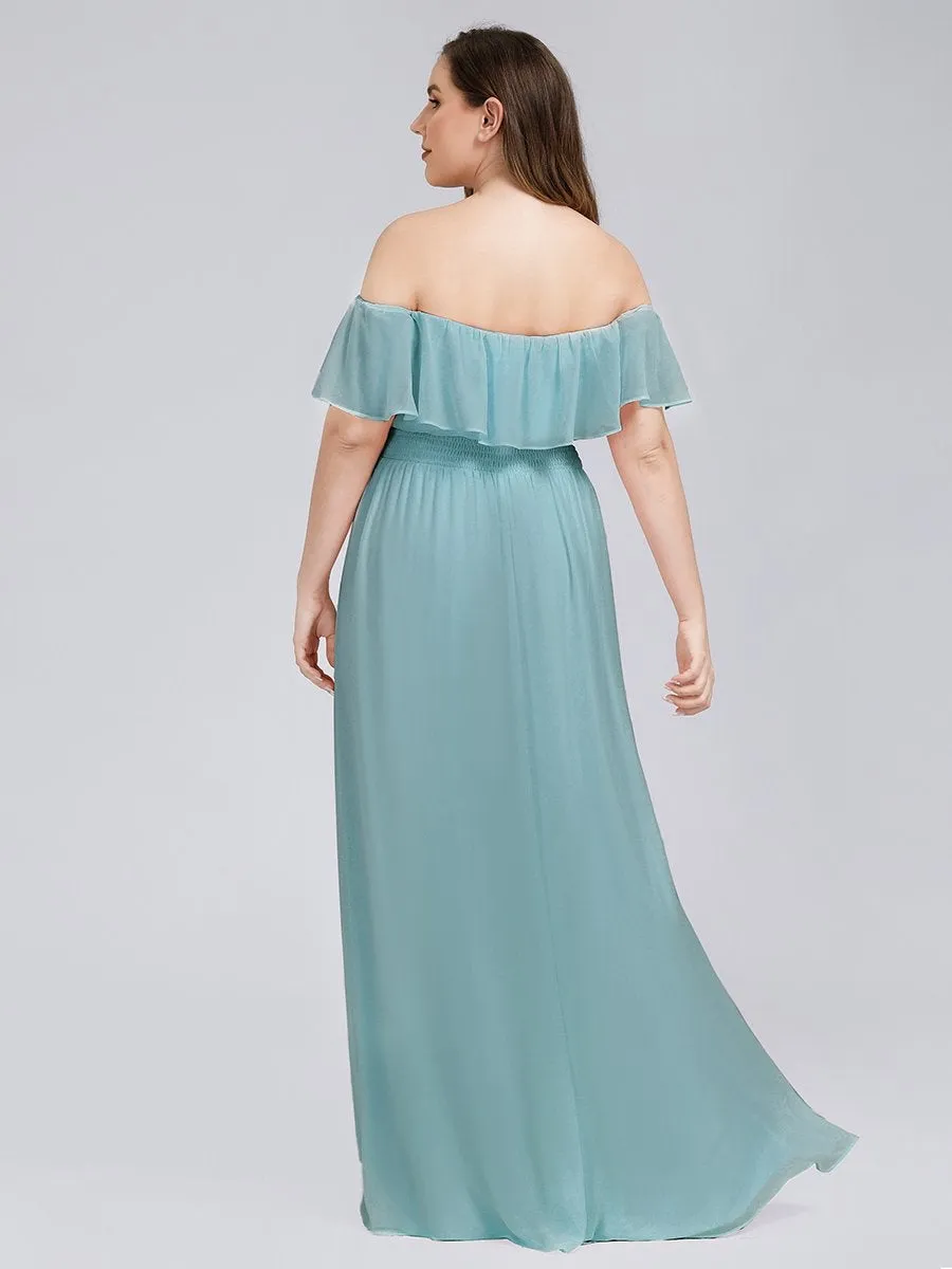 Women's Plus Size Ruffle Thigh Split Wholesale Bridesmaid Dresses