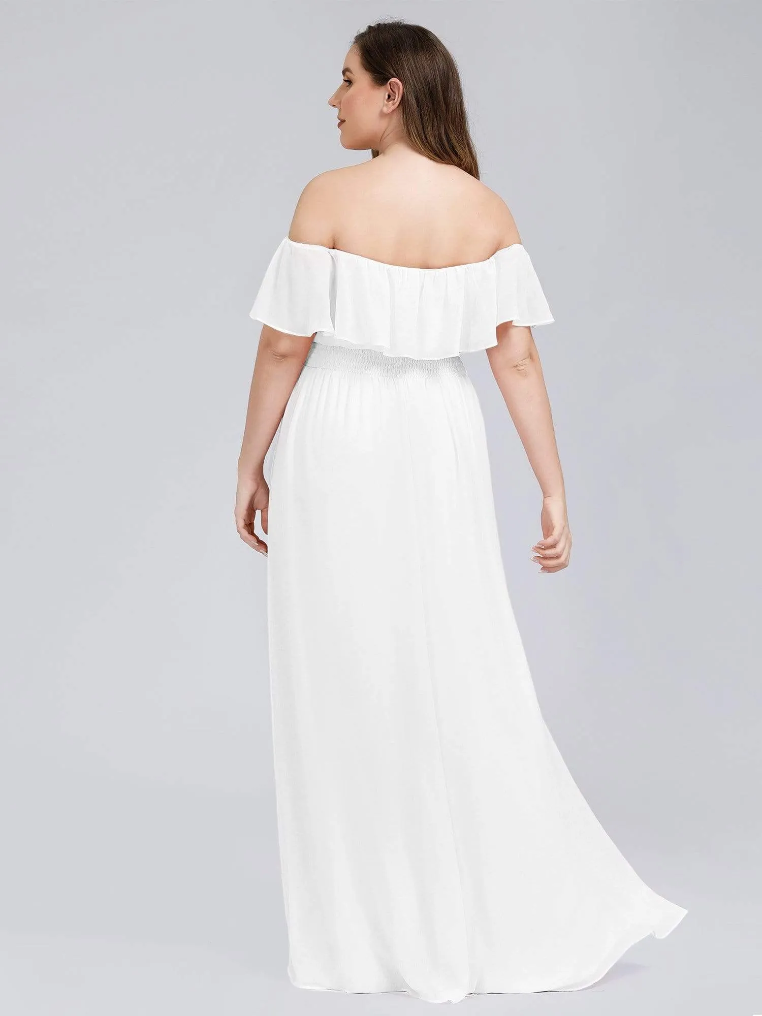Women's Plus Size Ruffle Thigh Split Wholesale Bridesmaid Dresses