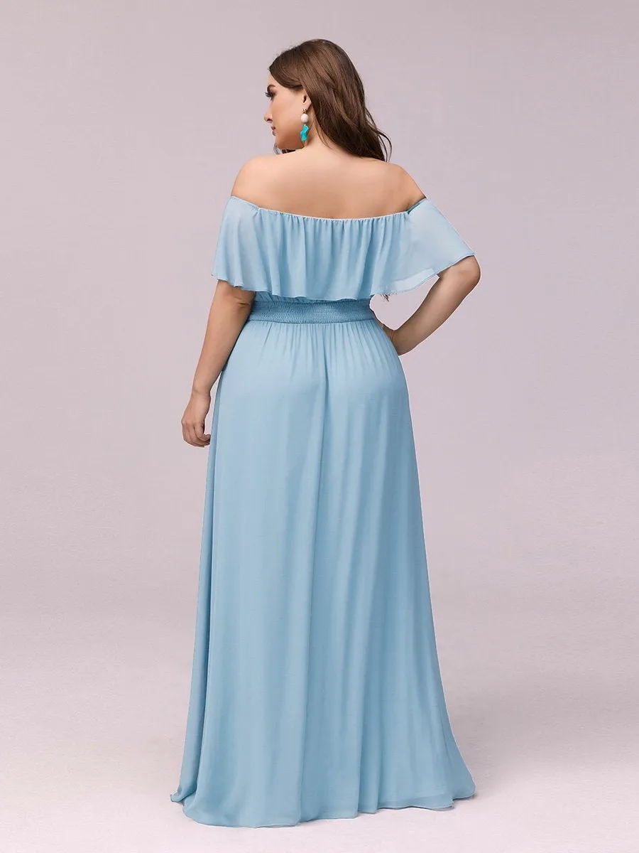 Women's Plus Size Ruffle Thigh Split Wholesale Bridesmaid Dresses