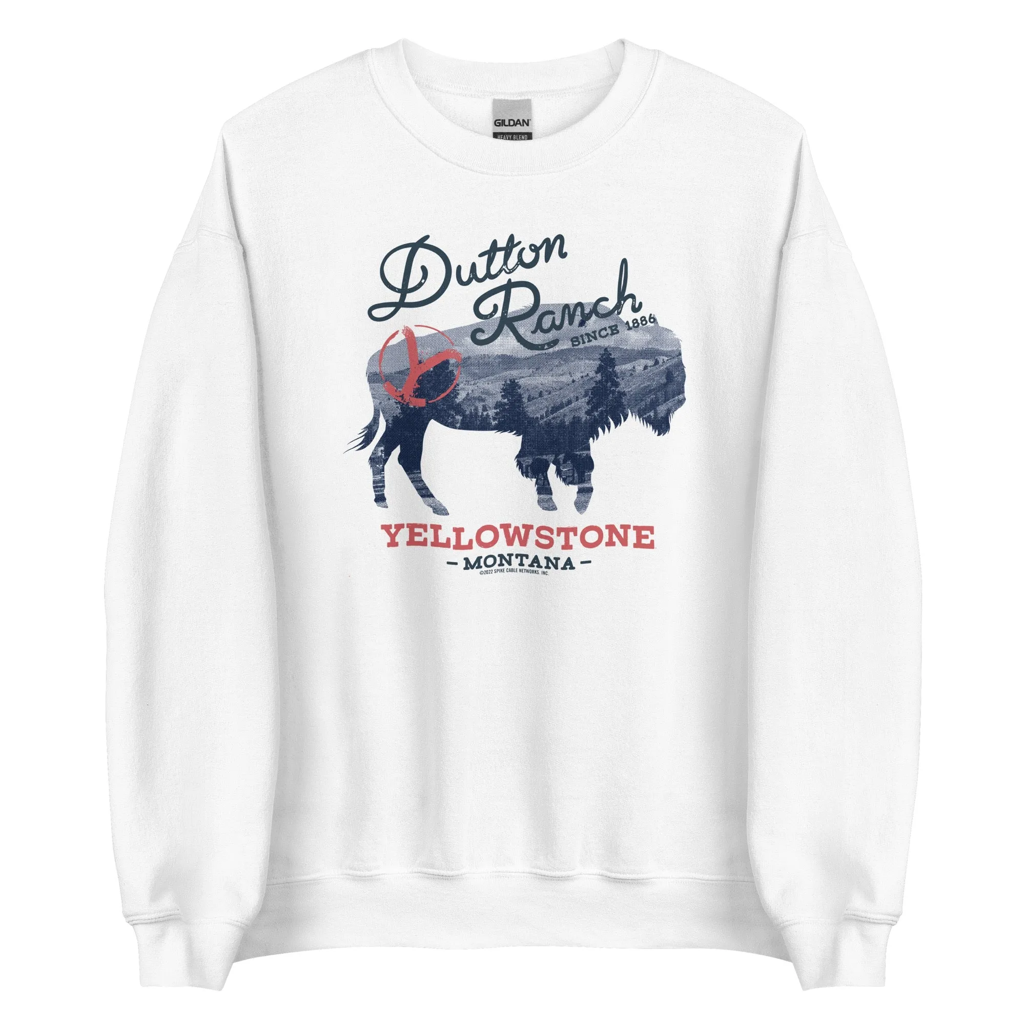 Yellowstone Dutton Ranch Montana Bison Fleece Crewneck Sweatshirt