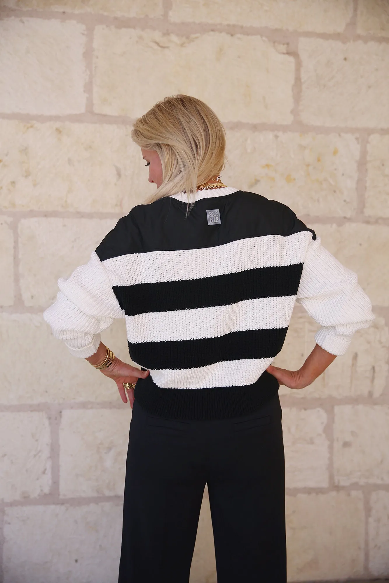 Zip It! DIY Style Knitted Sweater White And Black